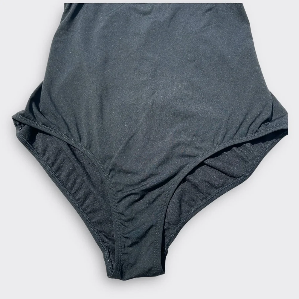 Athleta Black Skinny Strap Criss Cross One Piece Swimsuit L